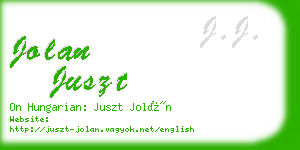 jolan juszt business card